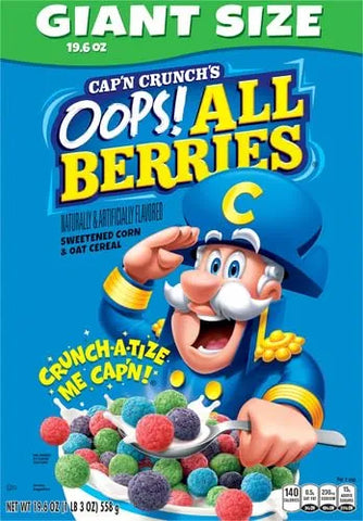 Cap'n Crunch Cereal, Crunch Berries, 19.6oz Box