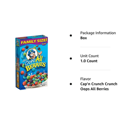 Cap'n Crunch OOPS ALL BERRIES FAMILY 16.9OZ