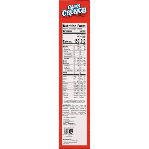 Cap'n Crunch Cereal, Original, 22.1oz Box (Pack of 2)