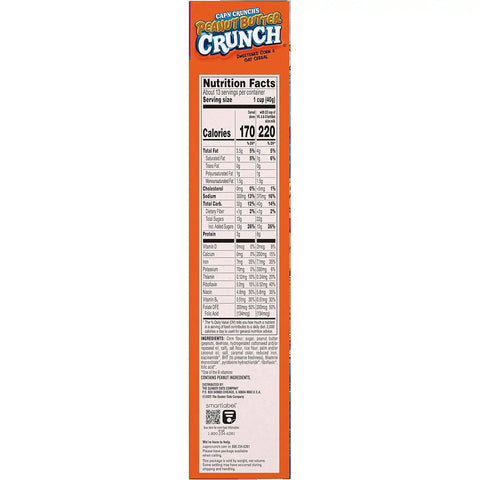 Cap'n Crunch Cereal, Peanut Butter, 18.8oz Box, Packaging May Vary