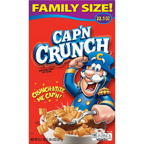 Cap'n Crunch Cereal, Original, 22.1oz Box (Pack of 2)