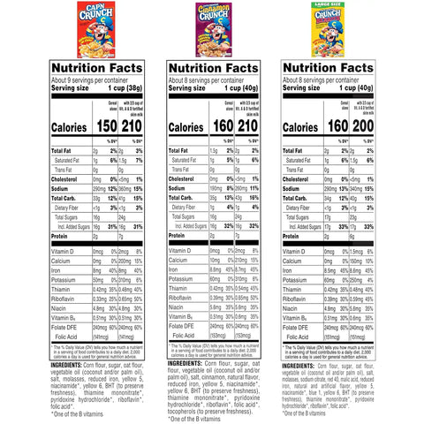 Cap'n Crunch Cereal, Cinnamon, Original & Crunch Berries Variety Pack (4 Pack)
