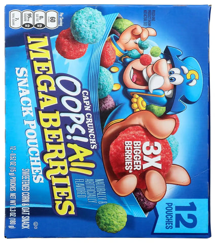 Captain Crunch Cereal Snack Pouch, Oops All Berry