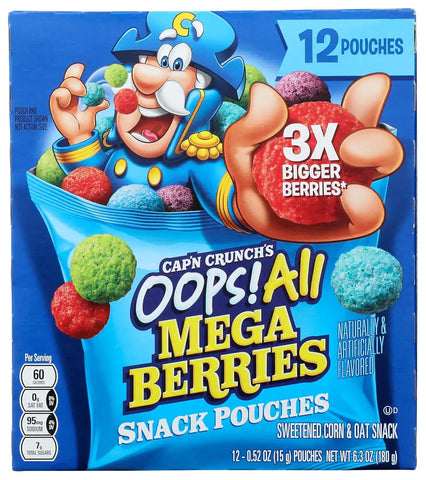 Captain Crunch Cereal Snack Pouch, Oops All Berry