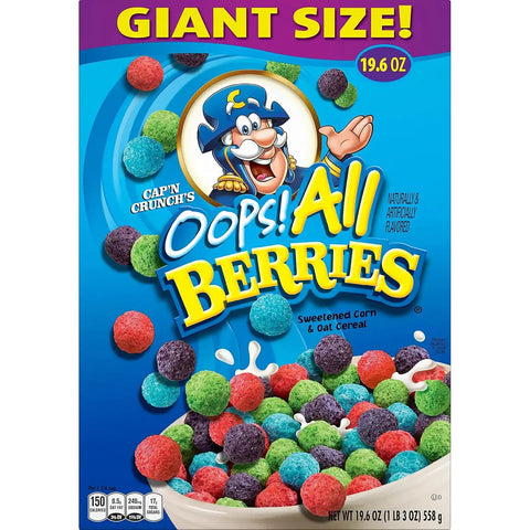 Cap'n Crunch Cereal, Crunch Berries, 19.6oz Box